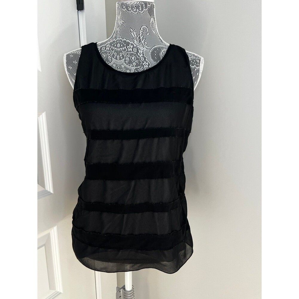 LOFT Ann Taylor Black Blouse Sleeveless Medium M